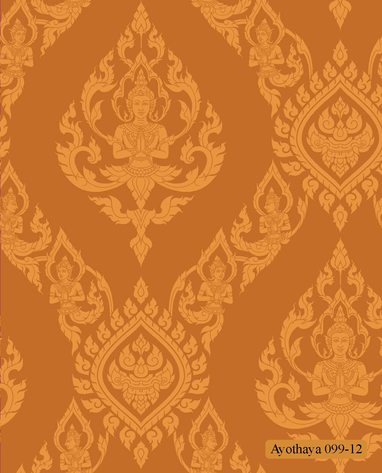วอลเปเปอร์ลายไทย AYT 099-12 วอลเปเปอร์ลายเทพพนมสีทอง