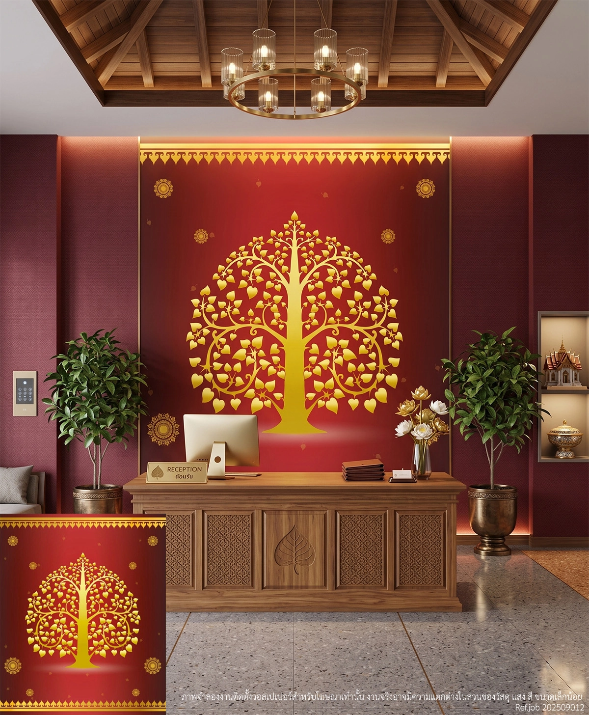 วอลเปเปอร์ภาพพิมพ์ต้นโพธิ์ทอง