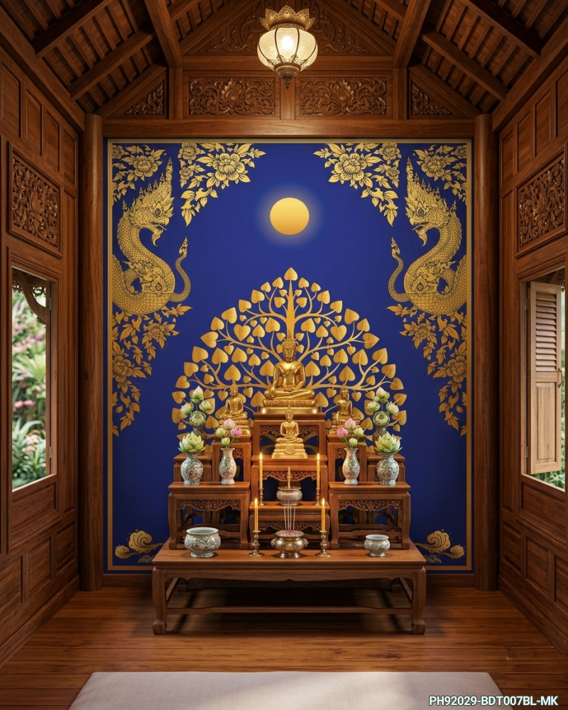 วอลเปเปอร์ติดผนังภาพต้นโพธิ์ พญานาค