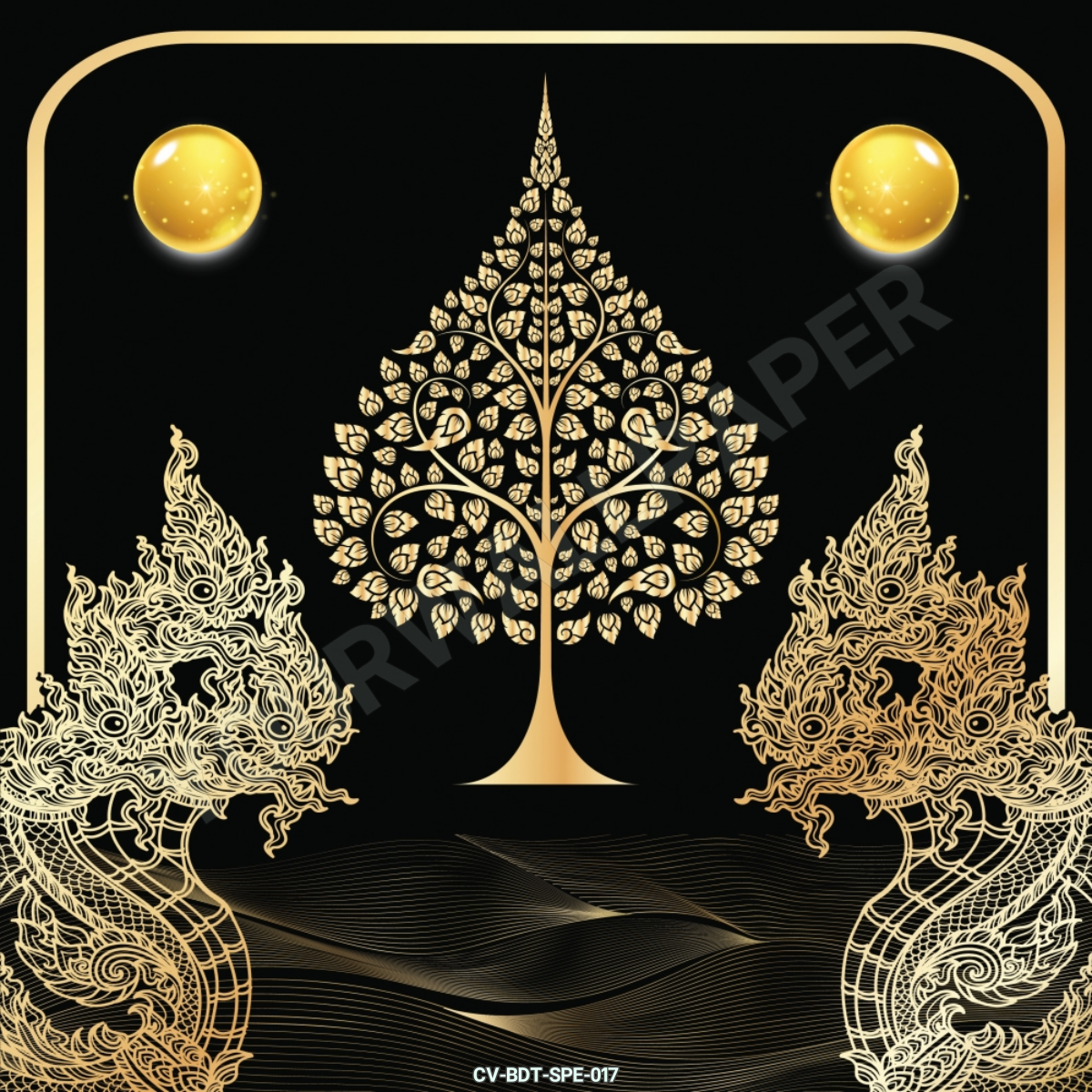 สติ๊กเกอร์ภาพต้นโพธิ์ พญานาค